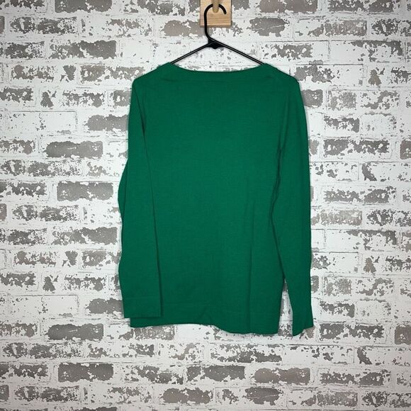 Banana Republic | women green extra fine merino wool v-neck sweater - Picture 7 of 8